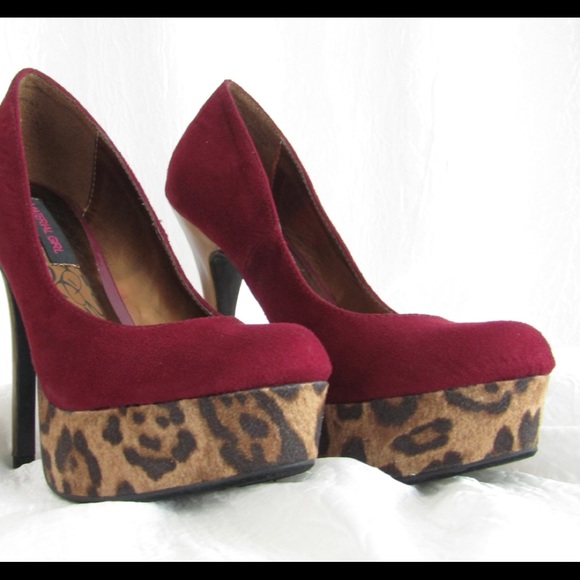 Material Girl Muse Wine Leopard Platform Pump Heel - Picture 9 of 9